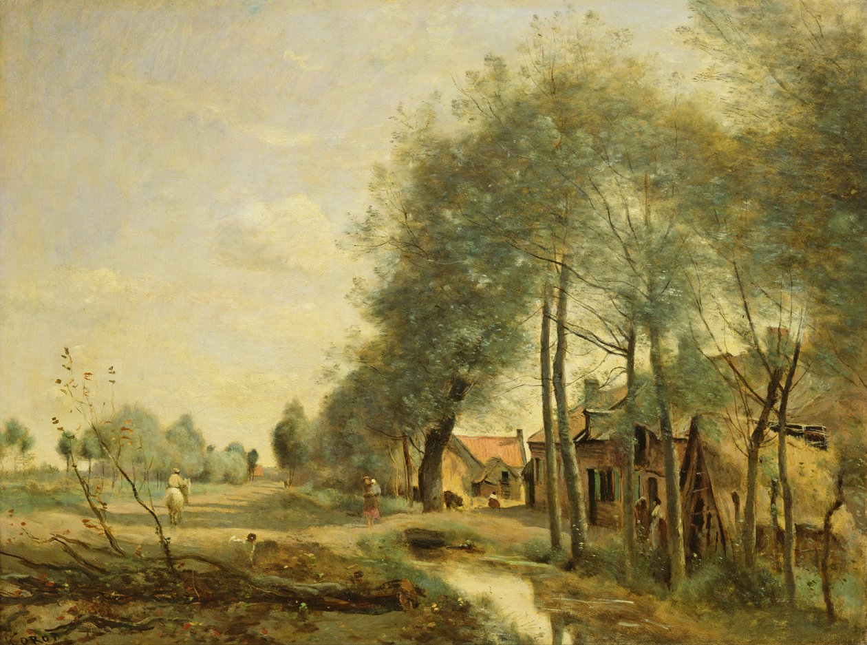 A Sin-le-Noble Road Douai közelében, 1873 alkotó: Jean Baptiste Camille Corot