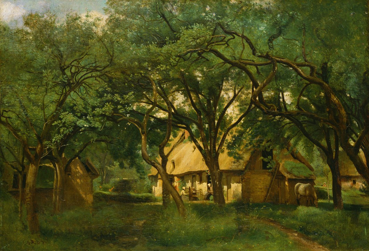 A Toutain Farm Honfleurban alkotó: Jean Baptiste Camille Corot