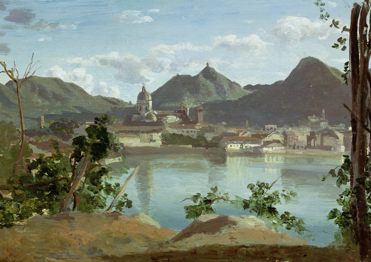 A város és a Comói-tó, 1834 alkotó: Jean Baptiste Camille Corot
