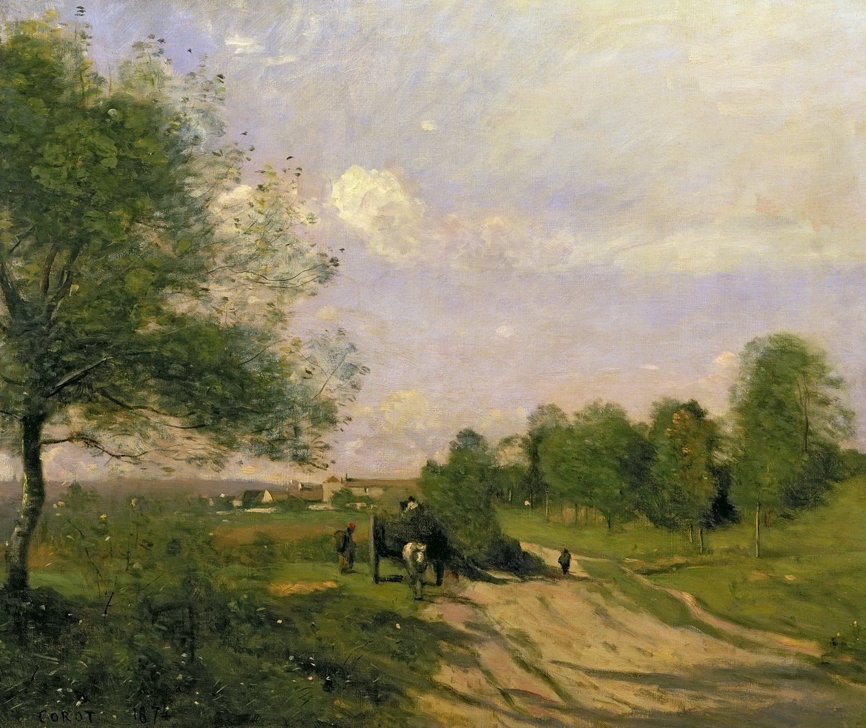 A kocsi, a szentség emléke, 1874 alkotó: Jean Baptiste Camille Corot