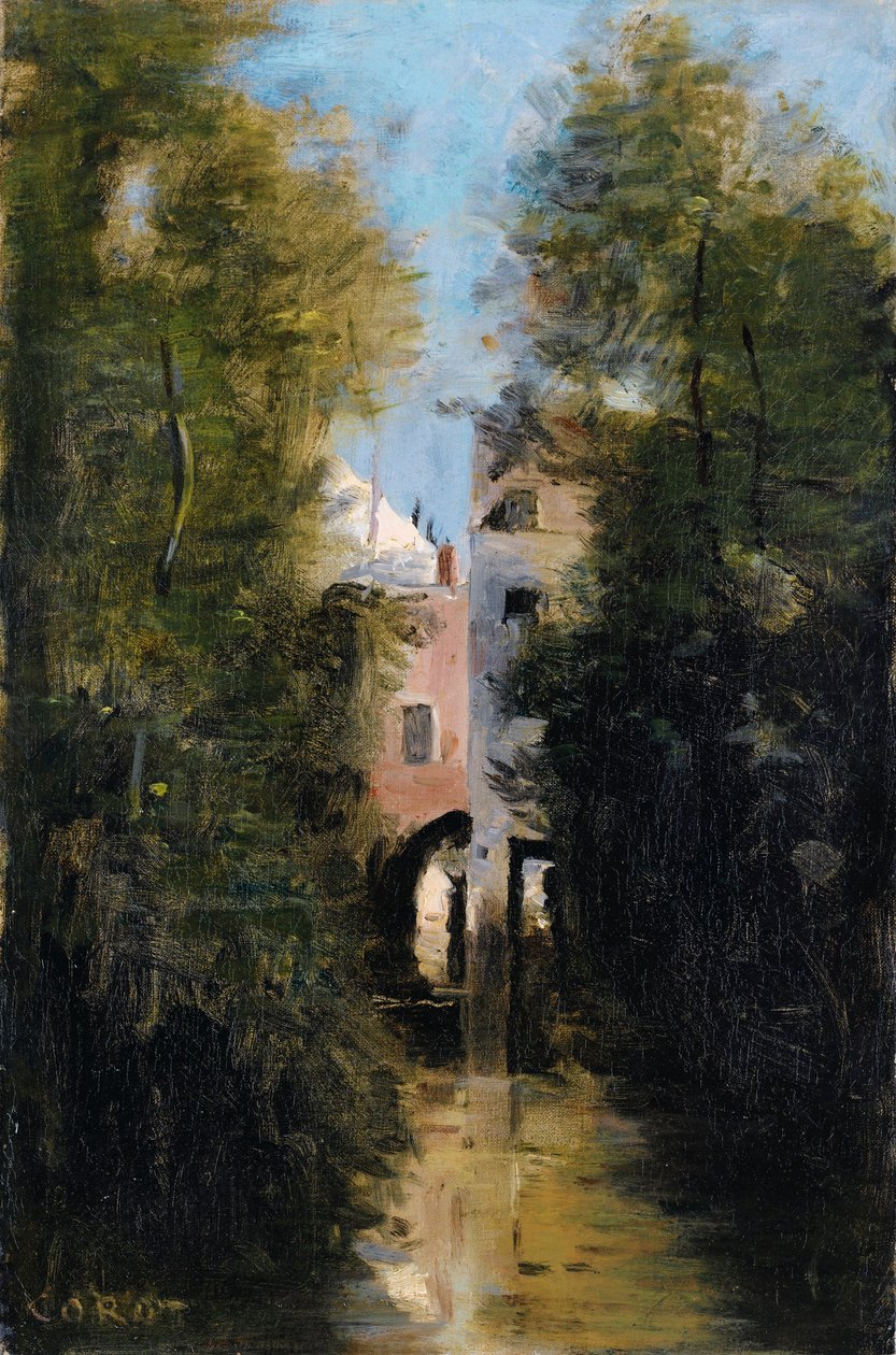 A szélmalom a Thérain folyón Beauvais -ban alkotó: Jean Baptiste Camille Corot