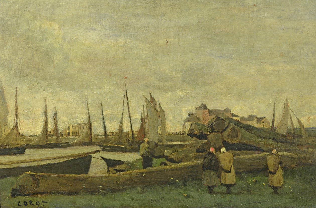 Jelentés – Egy rakpart, 1855-65 körül alkotó: Jean Baptiste Camille Corot