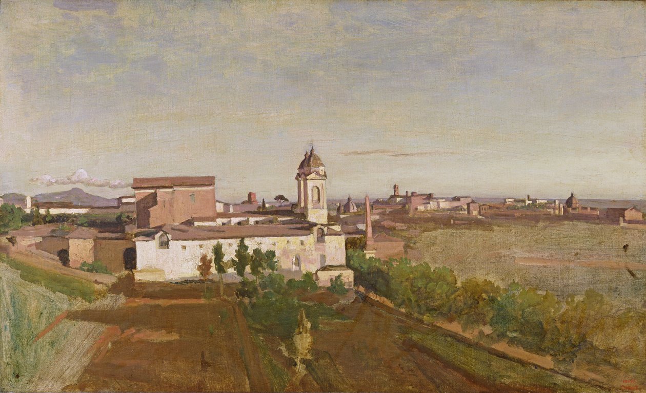 Trinita dei Monti a Villa Medici felől, 1830-34 körül alkotó: Jean Baptiste Camille Corot
