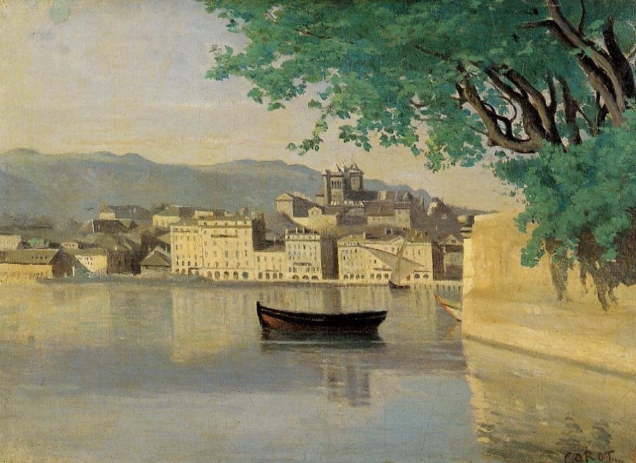 Kilátás a város egy részére alkotó: Jean Baptiste Camille Corot