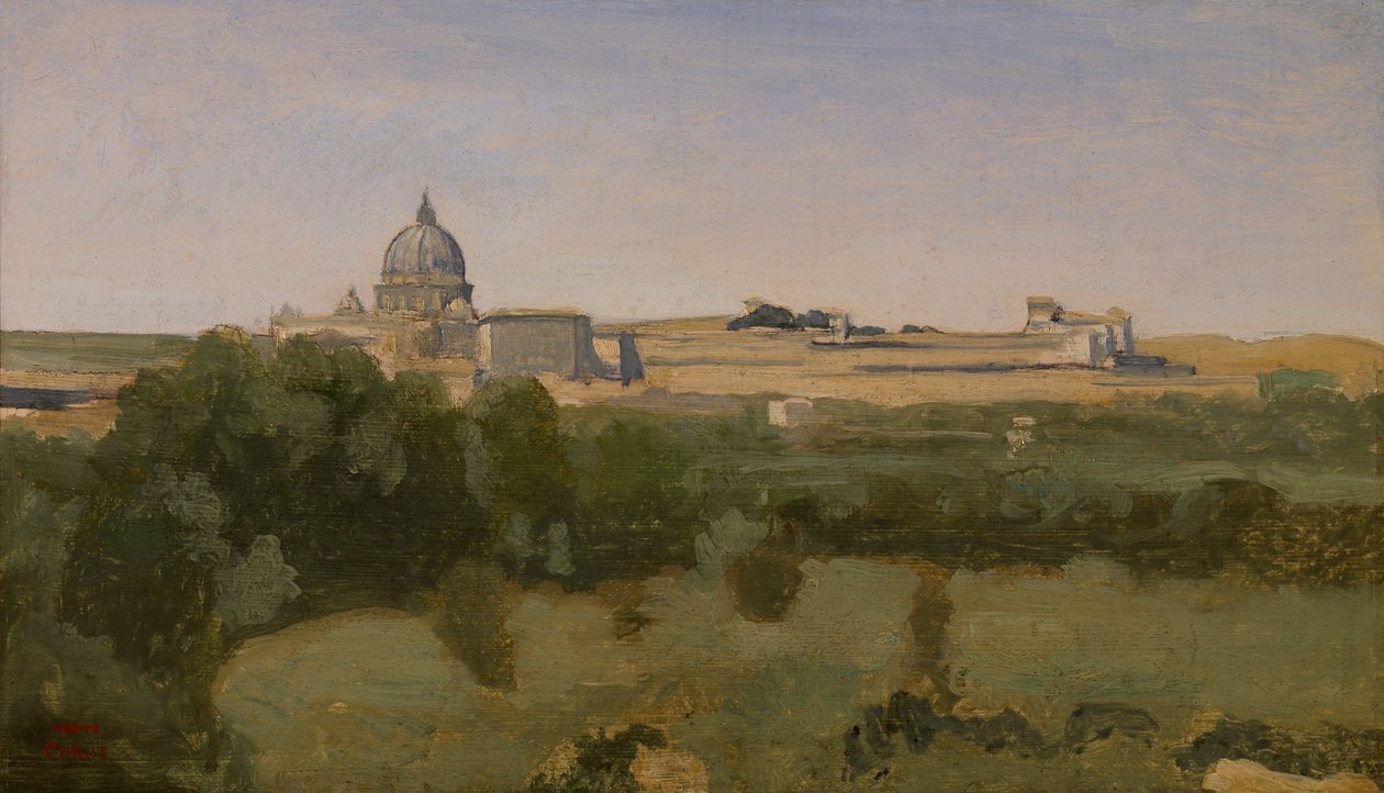 Szent Péter képe, Róma, 1826 (olaj, papír, vászonra festve) alkotó: Jean Baptiste Camille Corot