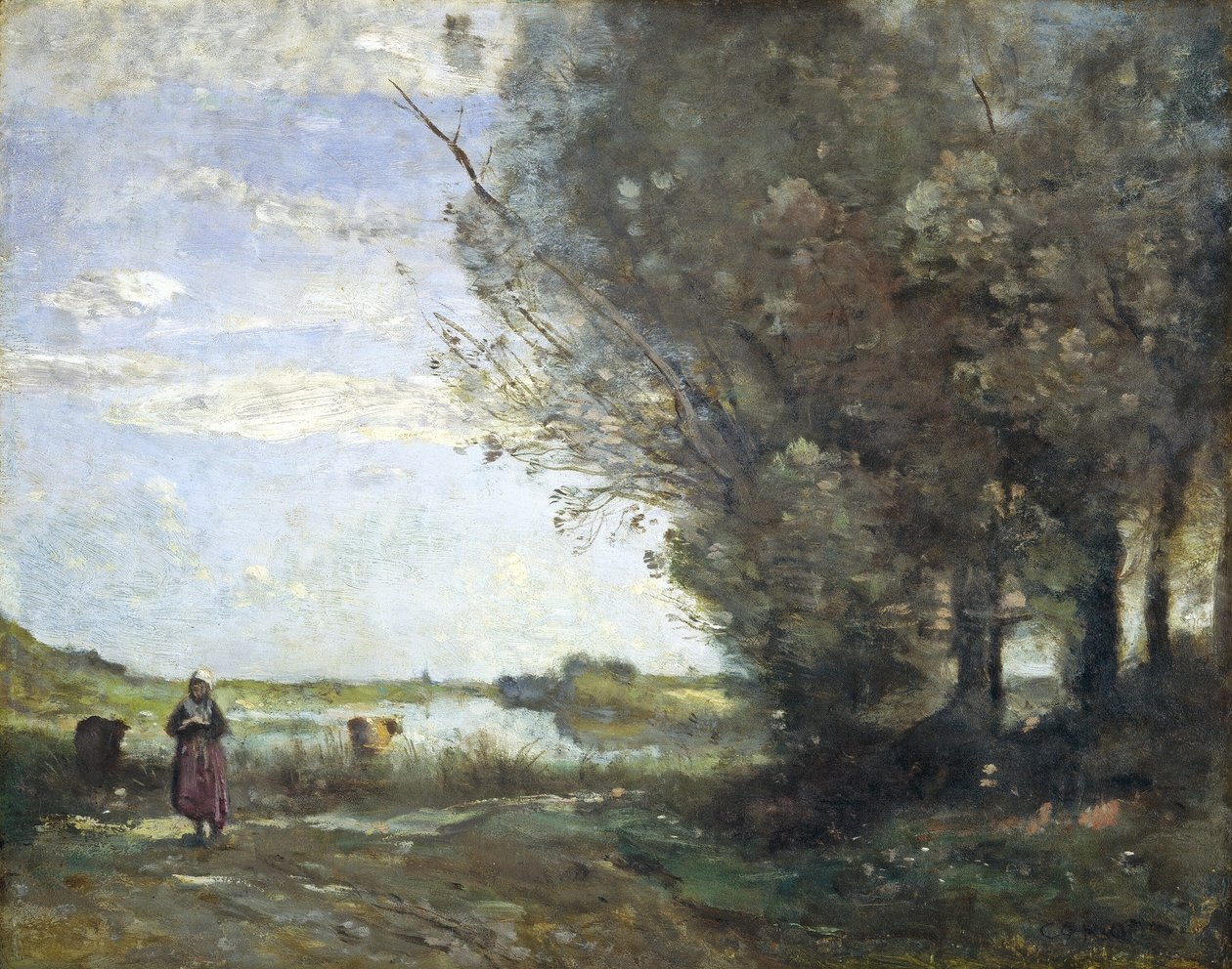 Folyóranéző kilátás alkotó: Jean Baptiste Camille Corot