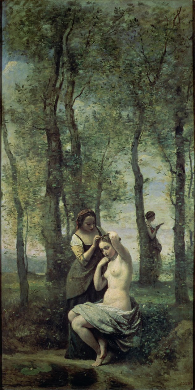 Fiatal nő a WC-nél alkotó: Jean Baptiste Camille Corot