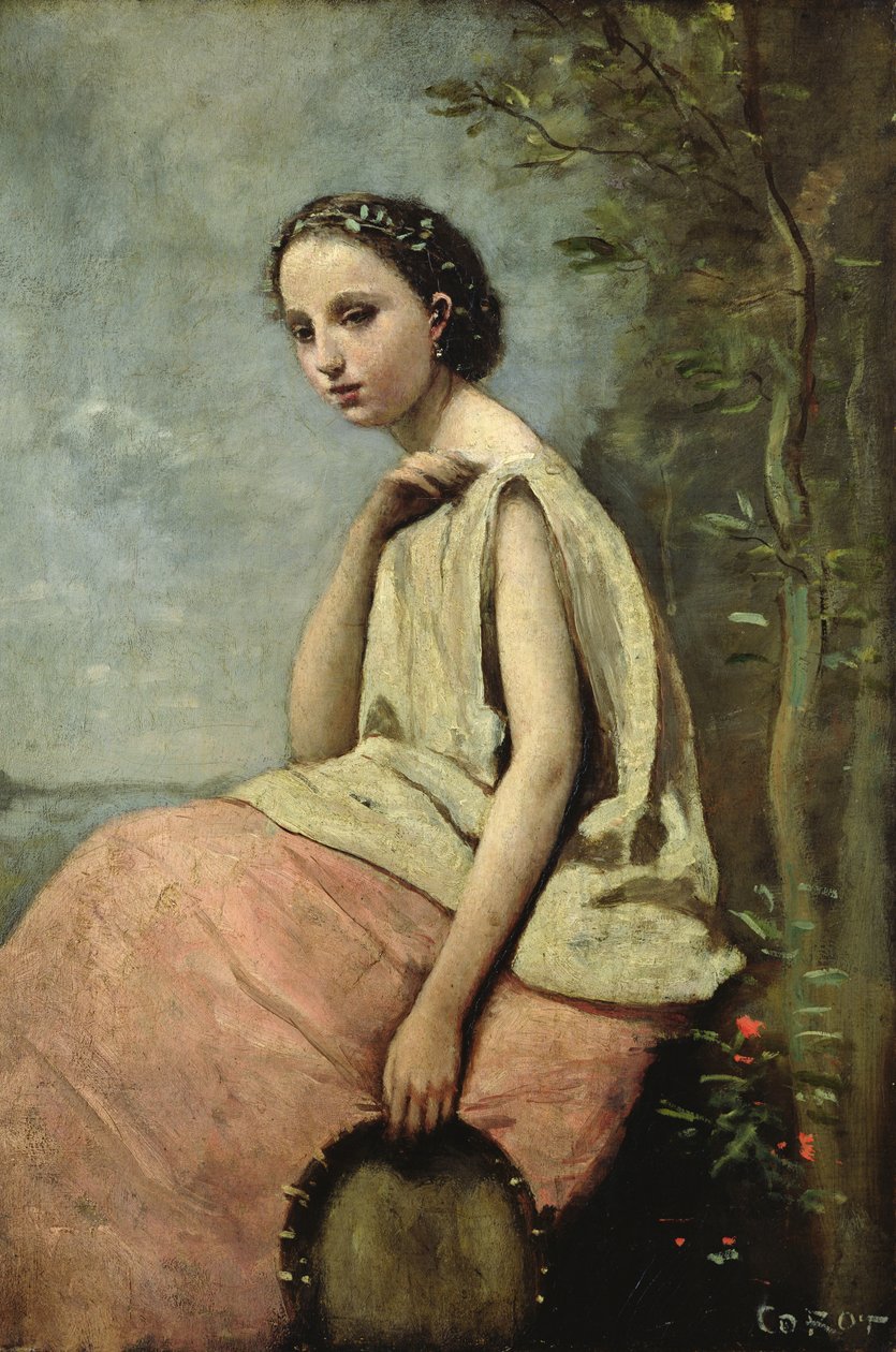 Zingara tamburával alkotó: Jean Baptiste Camille Corot