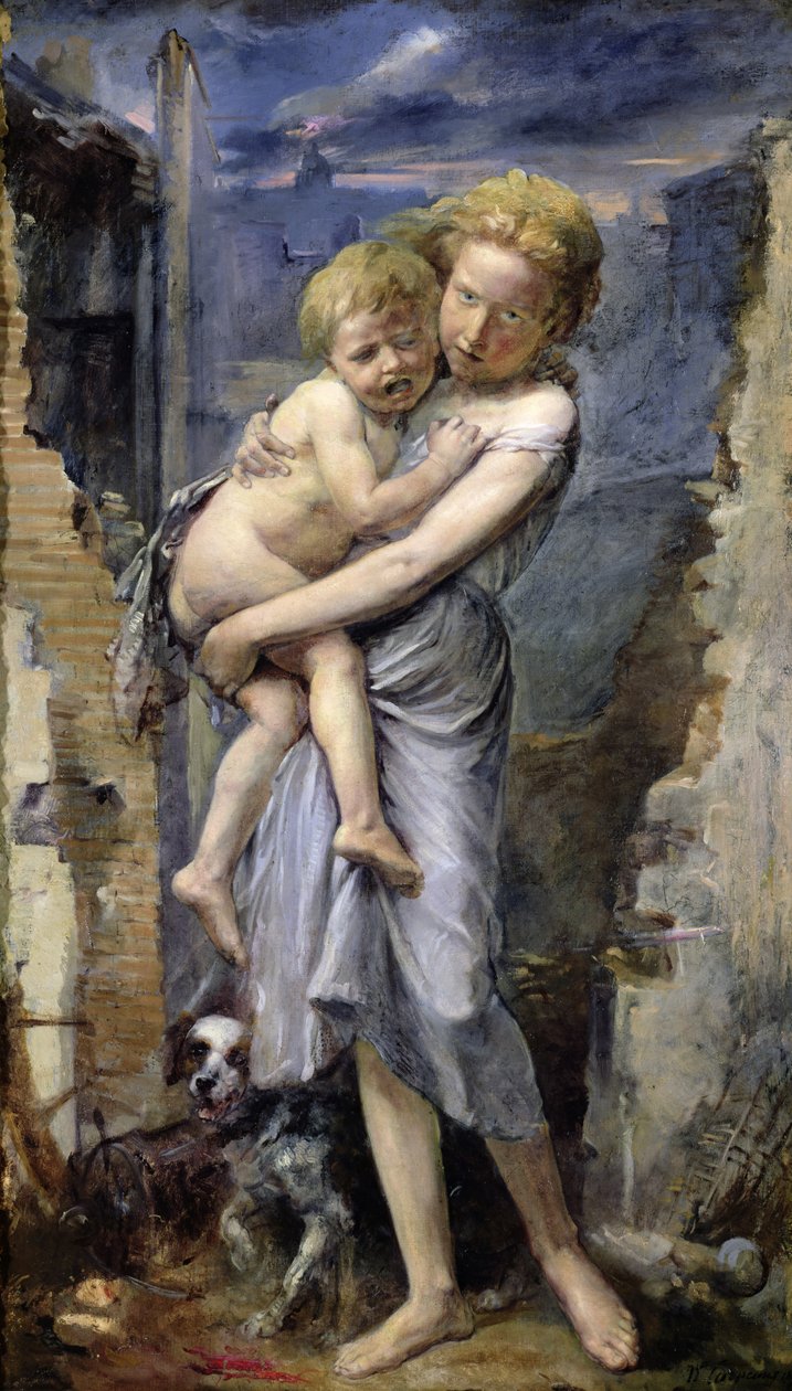 Testvér és nővér, Párizs ostromának két árvája 1870-71-ben alkotó: Jean Baptiste Carpeaux