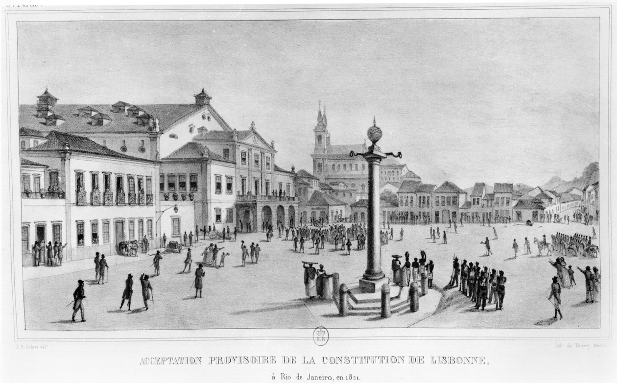 A lisszaboni alkotmány ideiglenes elfogadása, Rio de Janeiro, 1821, illusztráció a 