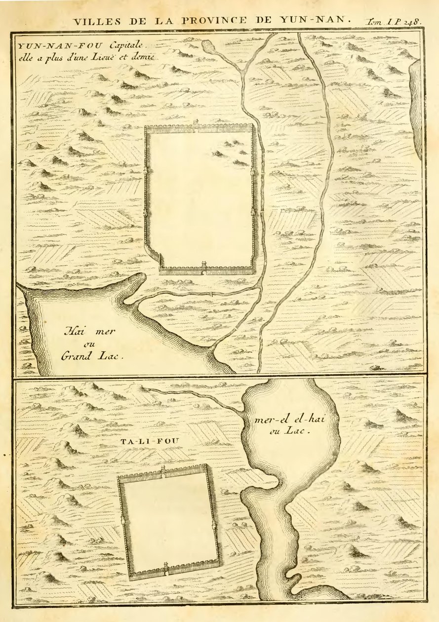 Yunnan tartomány városai alkotó: Jean Baptiste Du Halde