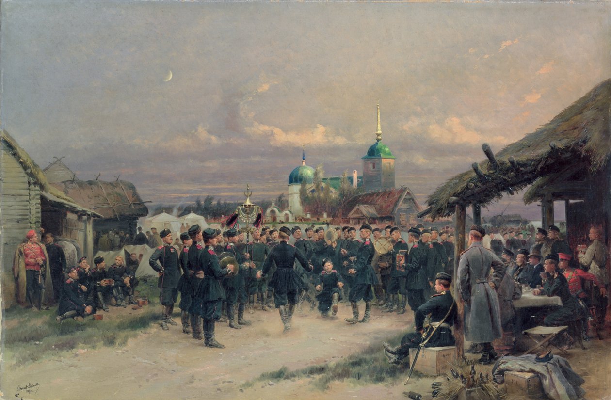 A negyedik gyalogzászlóalj kórusa Cárszkoje Szelóban, 1889 alkotó: Jean Baptiste Edouard Detaille