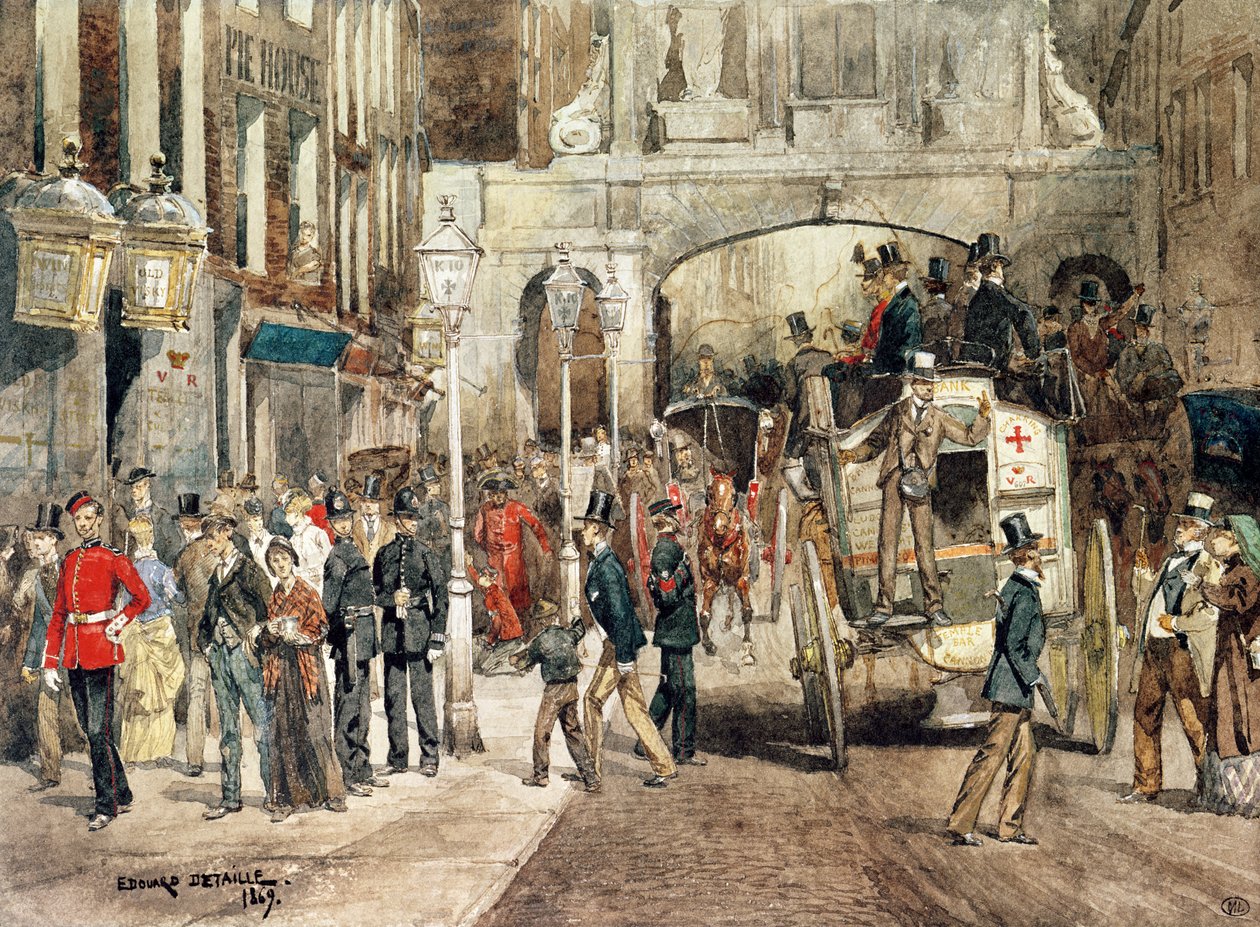 London Street, 1869 alkotó: Jean Baptiste Edouard Detaille