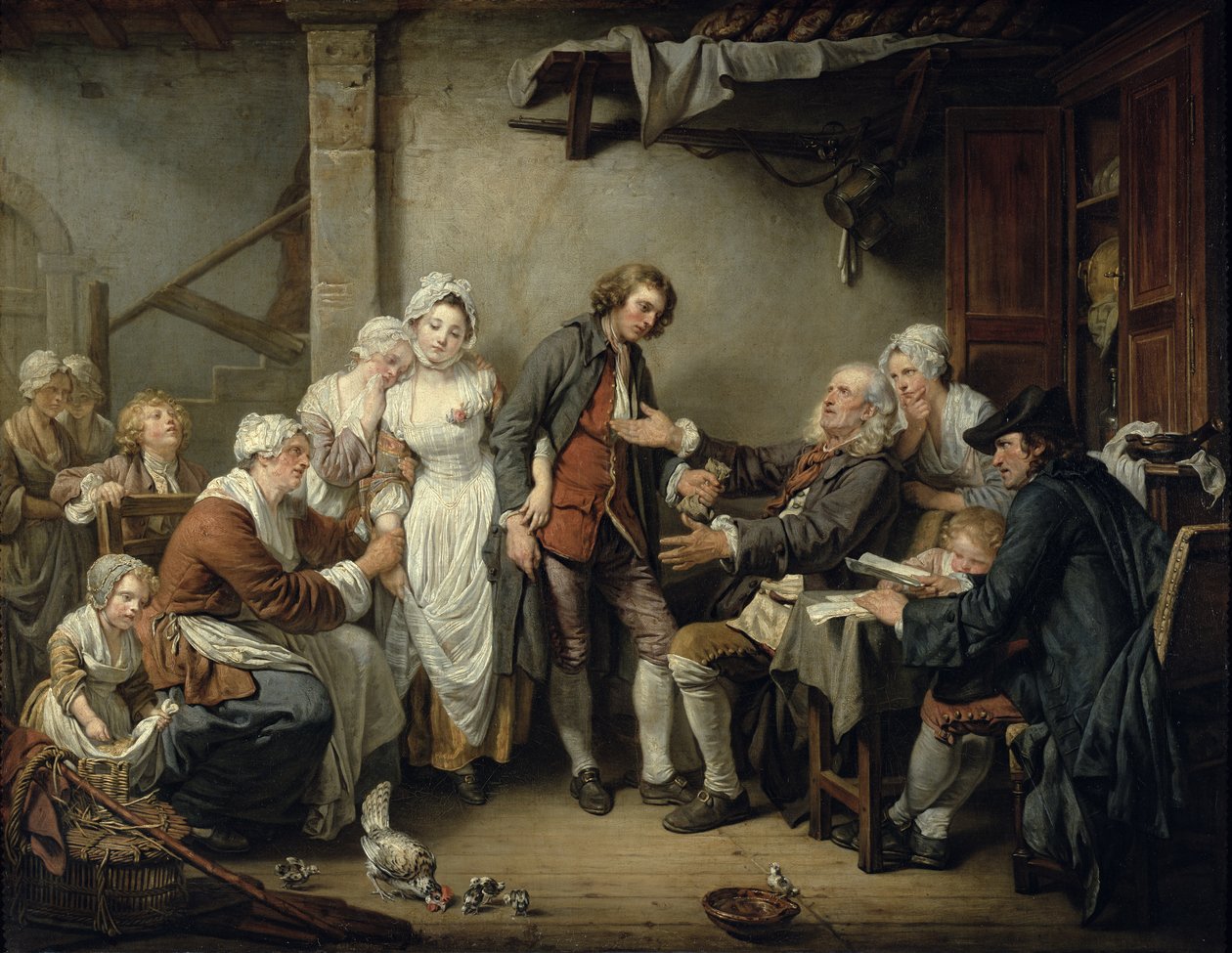 A faluegyezmény, 1761 alkotó: Jean Baptiste Greuze