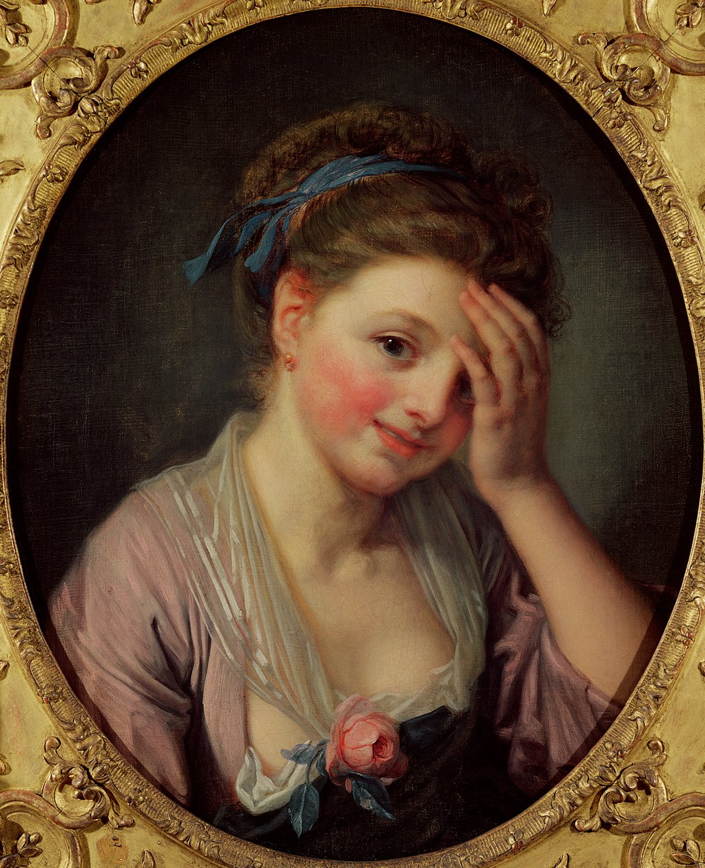 Fiatal lány rózsával alkotó: Jean Baptiste Greuze