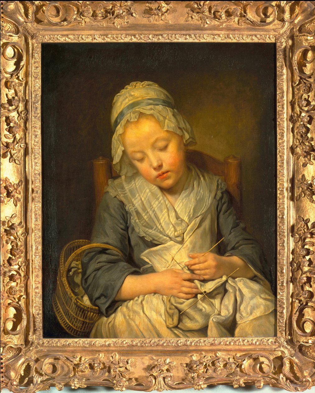Fiatal kötő alszik, 1759 körül alkotó: Jean Baptiste Greuze