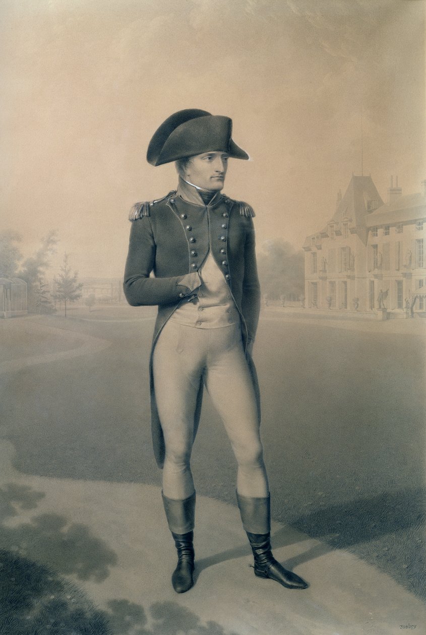 Napoleon Bonaparte (1769-1821) első konzul Malmaisonban, a „Livre du Sacre”-ből, 1804 alkotó: Jean Baptiste Isabey