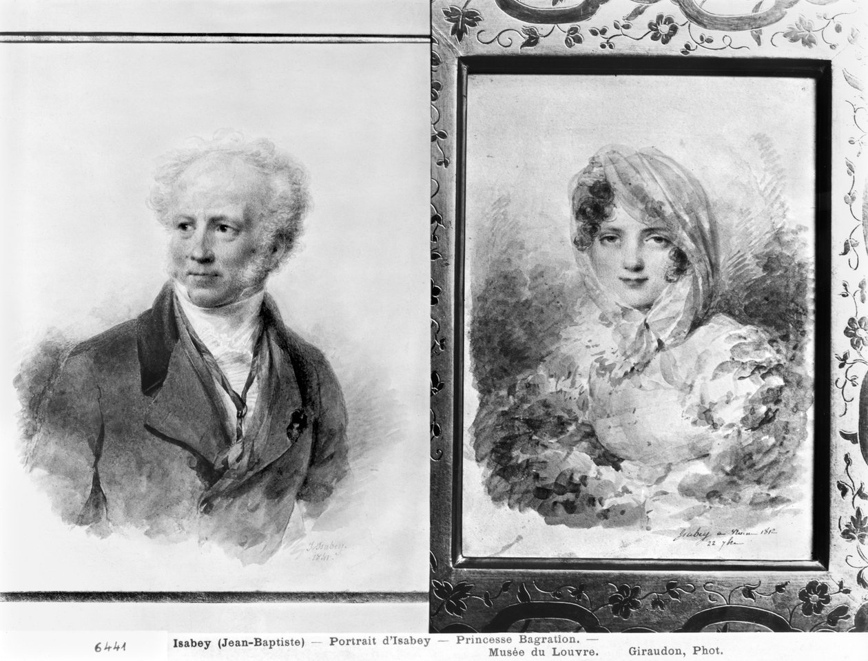 Bagration hercegnő önarcképe és portréja, 1841 és 1812 alkotó: Jean Baptiste Isabey
