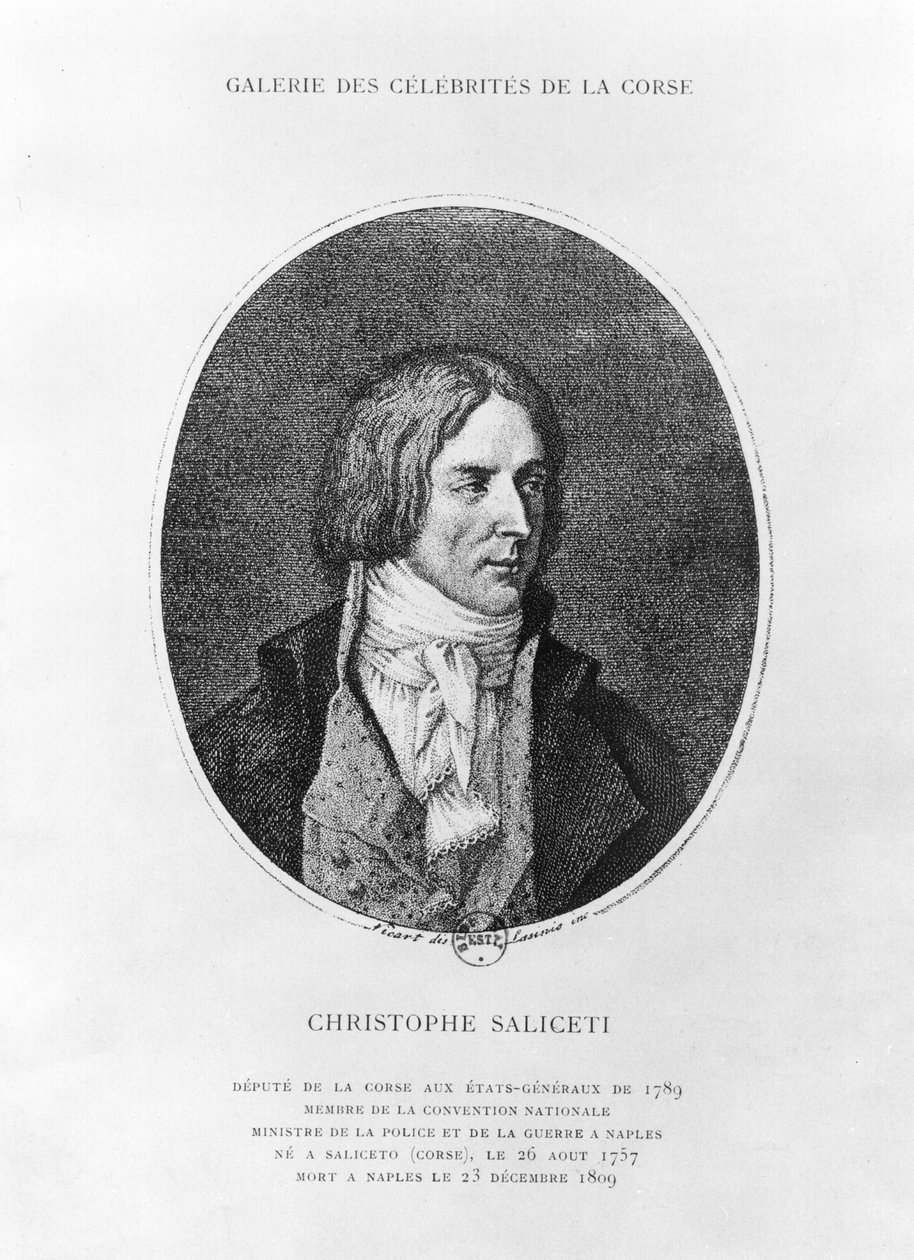 Antoine Christophe Saliceti (1757-1809), metszett Carlo Lasinio (1759-1838) alkotó: Jean Baptiste Joseph Wicar