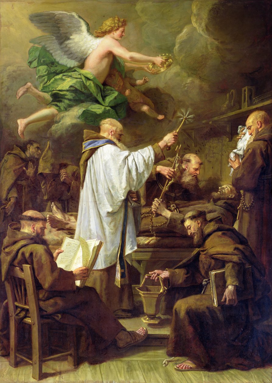 Szent Ferenc halála, 1713 körül alkotó: Jean Baptiste Jouvenet