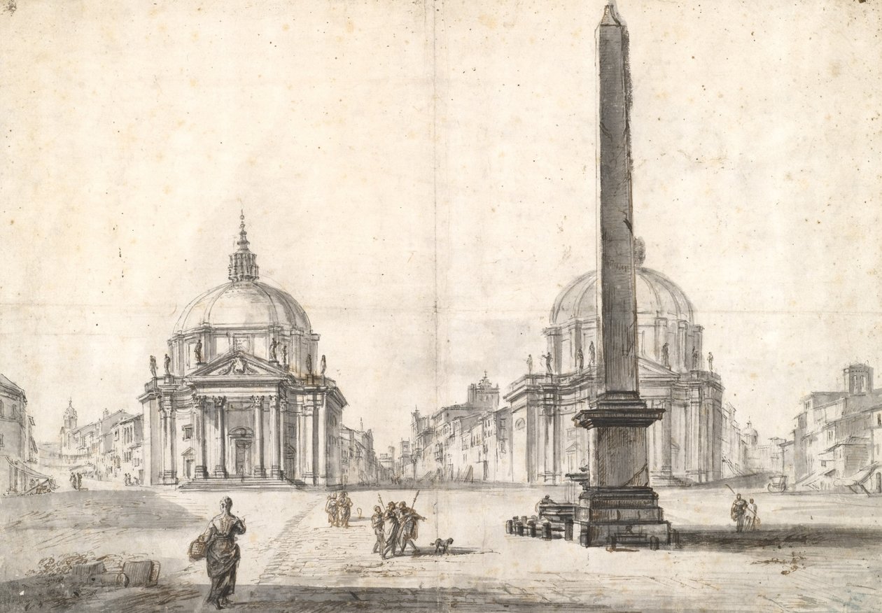 Piazza del Popolo, Róma alkotó: Jean Baptiste Lallemand