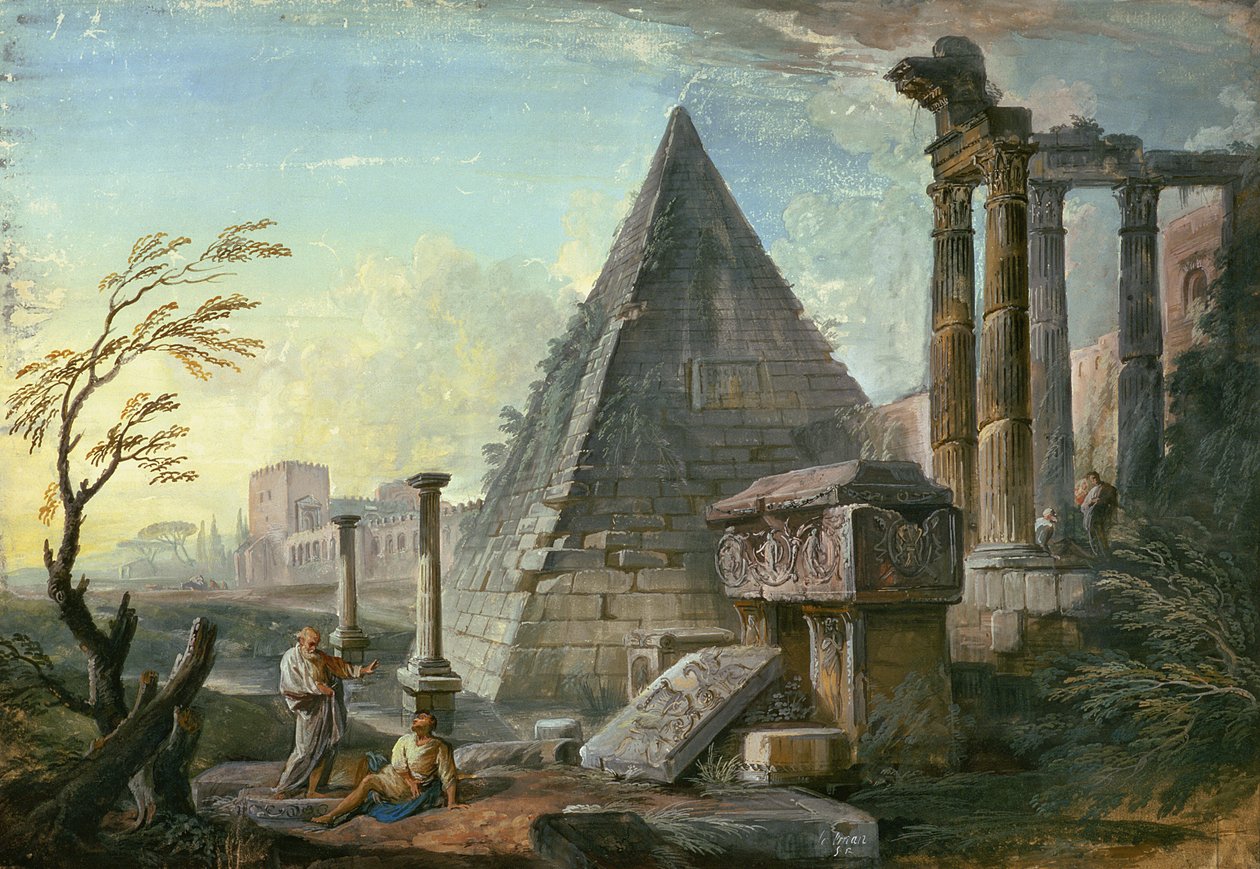 Caius Cestius piramisa Rómában alkotó: Jean Baptiste Lallemand
