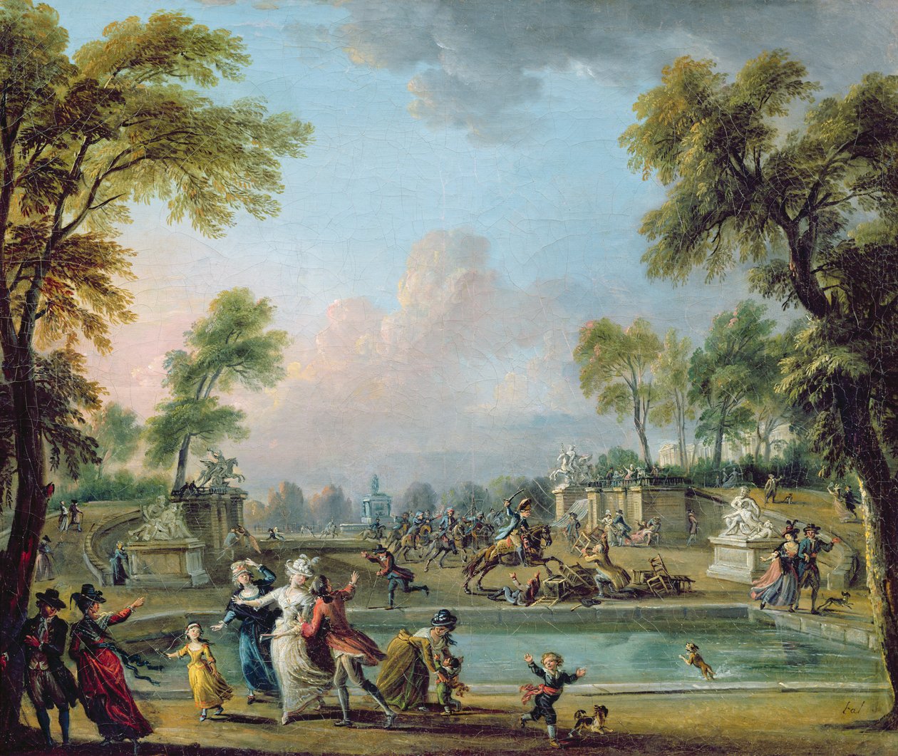 Lambesc hercegének (1751-1825) vádja a Tuileries-kertben, 1789. július 12. alkotó: Jean Baptiste Lallemand