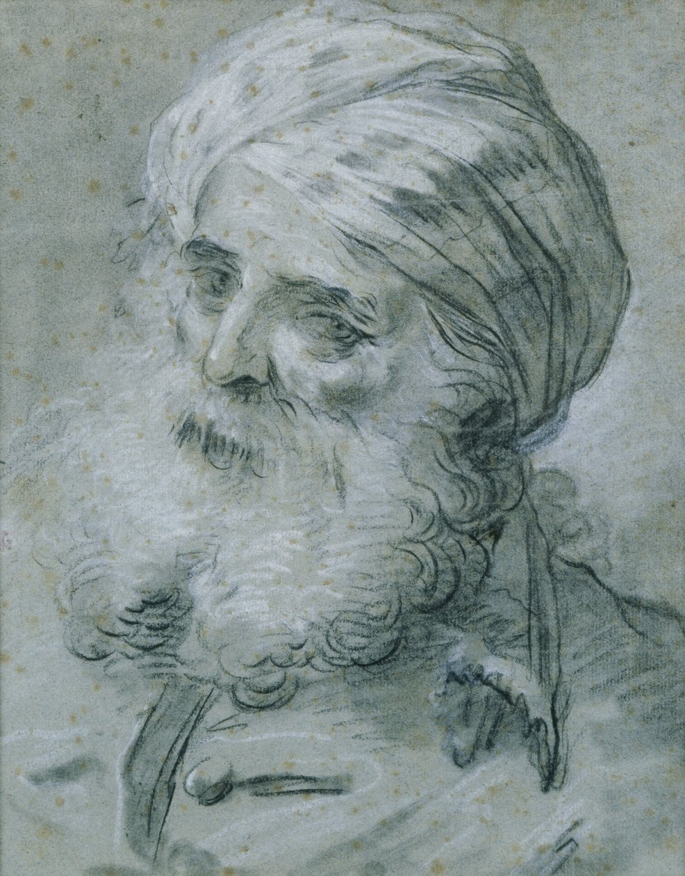 Egy öregember portréja (kréta papíron) alkotó: Jean Baptiste Le Prince