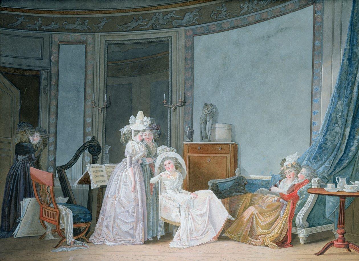 Találkozás egy szalonban, 1790 alkotó: Jean Baptiste Mallet