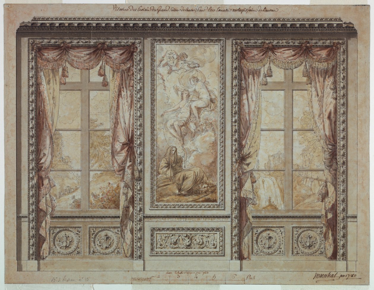 Ablakfal tervezése gobelin panellel alkotó: Jean Baptiste Marechal