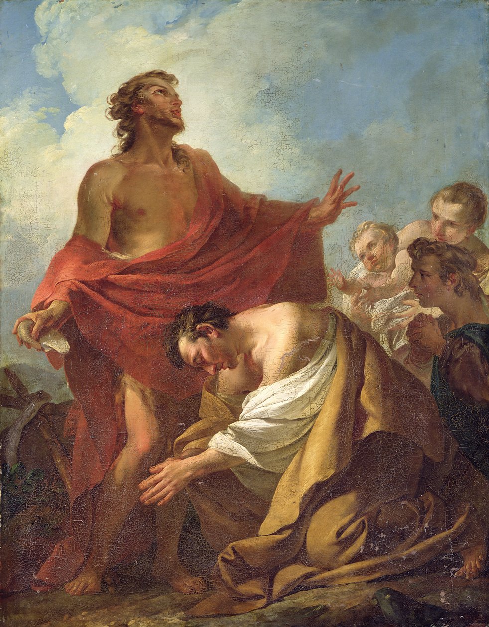 Keresztelő Szent János megkereszteli a zsidókat a sivatagban, 1743 alkotó: Jean Baptiste Marie Pierre