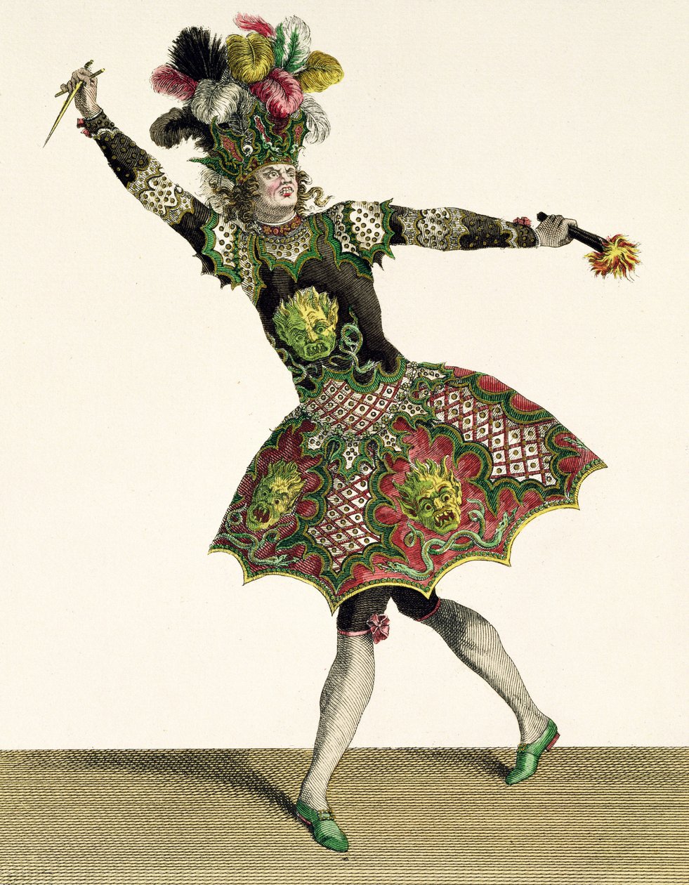 A művész által metszett démon jelmeze az „Armide”, „Psyche” és számos más operában, 1780 körül alkotó: Jean Baptiste Martin