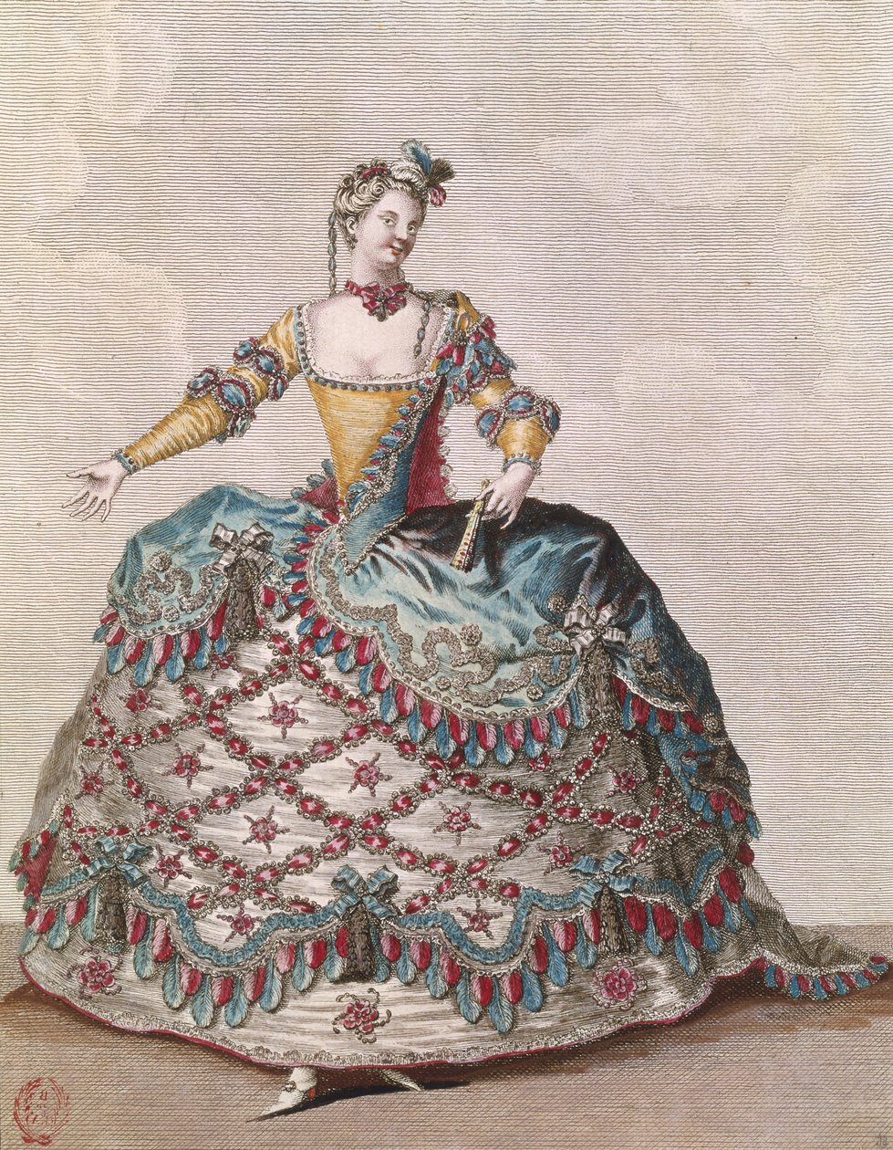 Jelmez egy indiai nőnek Jean-Philippe Rameau (1683-1764) „Les Indes Galantes” operabalettjéhez, 1735 körül alkotó: Jean Baptiste Martin