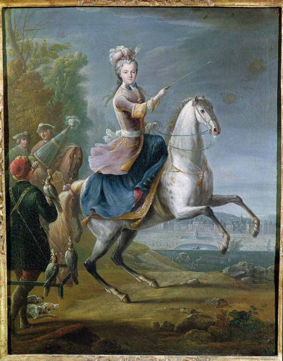 Maria Leszczynska lovas portréja (1703-68) alkotó: Jean Baptiste Martin