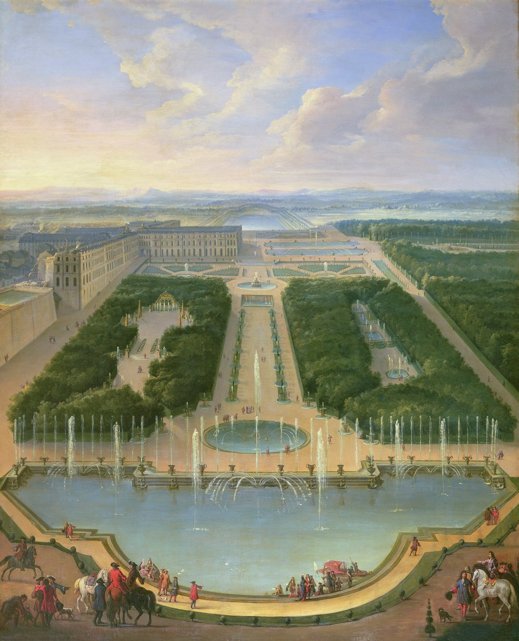 A versailles-i kastély perspektivikus képe a Neptun-kútból, 1696 alkotó: Jean Baptiste Martin