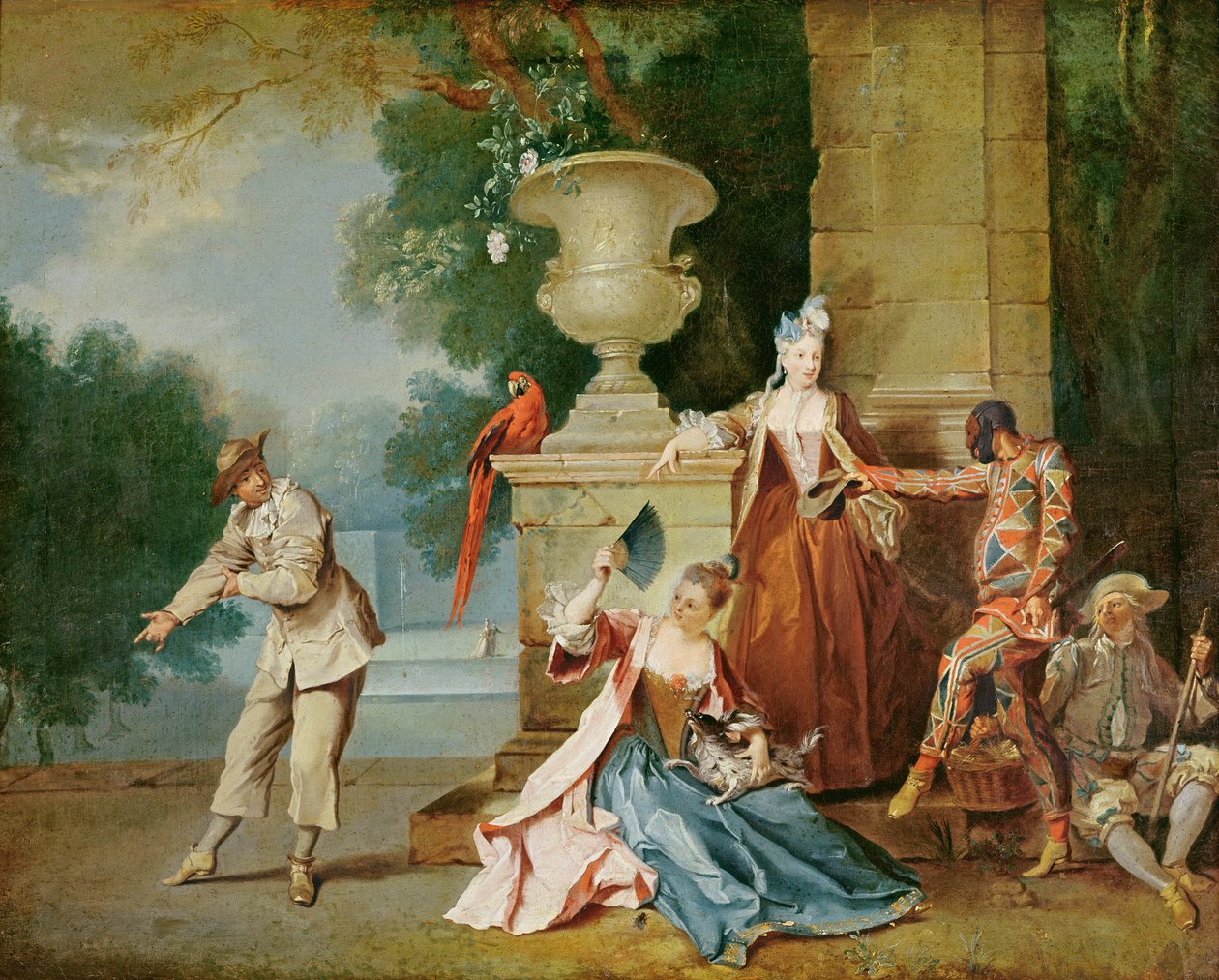 Olasz komikusok a parkban, 1725 körül alkotó: Jean Baptiste Oudry