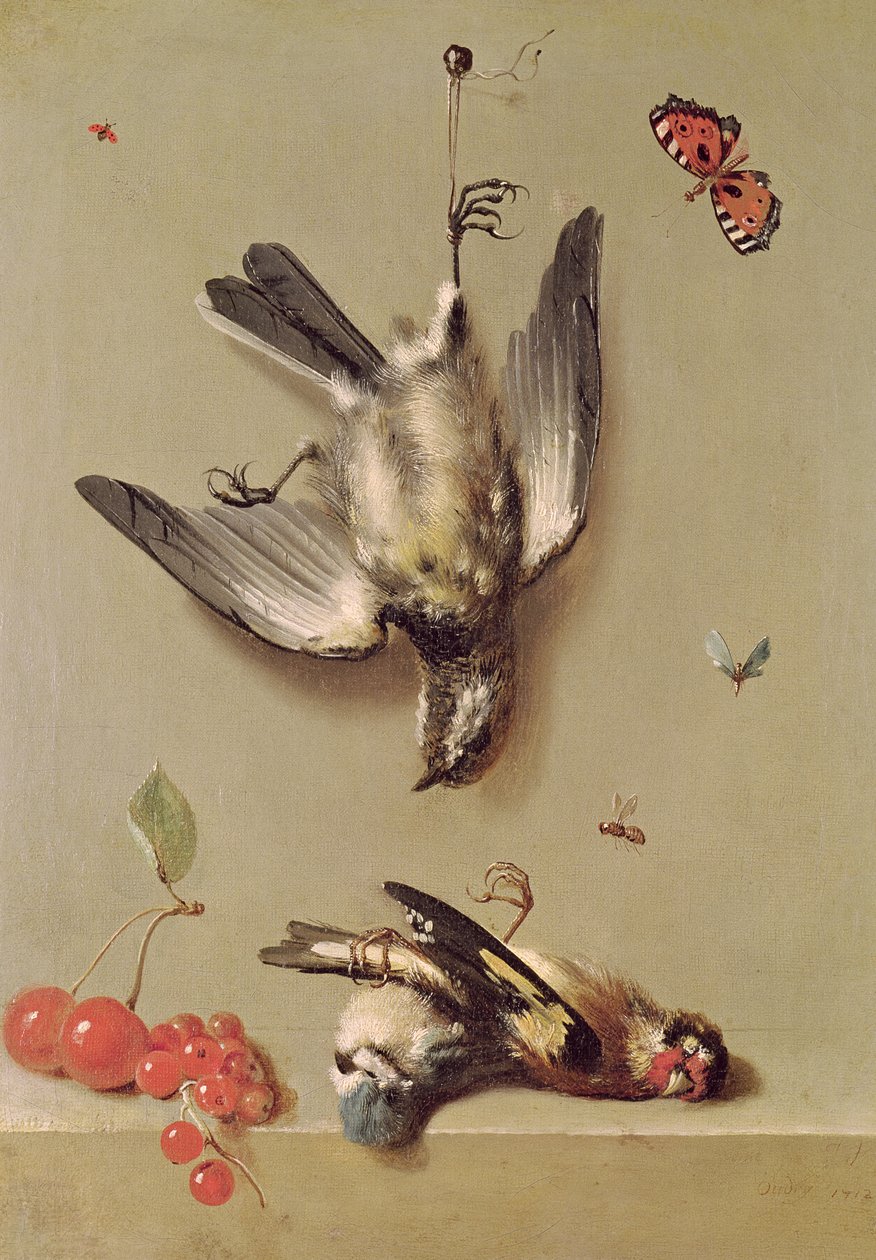 Döglött madarak és cseresznye csendélete, 1712 alkotó: Jean Baptiste Oudry
