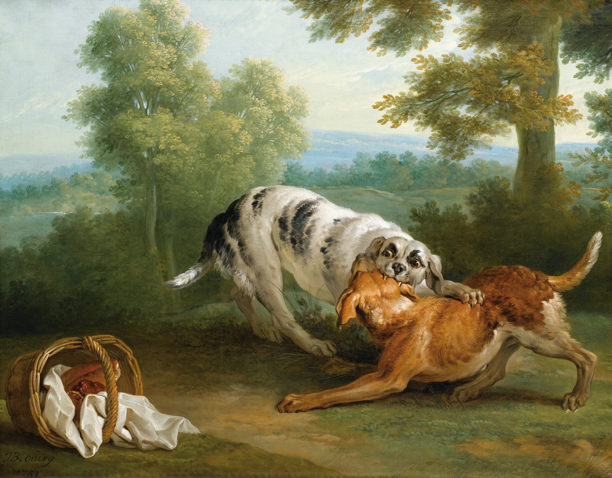 A kutya a vacsoráját viszi a gazdájához alkotó: Jean Baptiste Oudry
