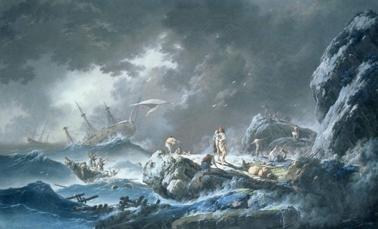 Hajótörés alkotó: Jean Baptiste Pillement
