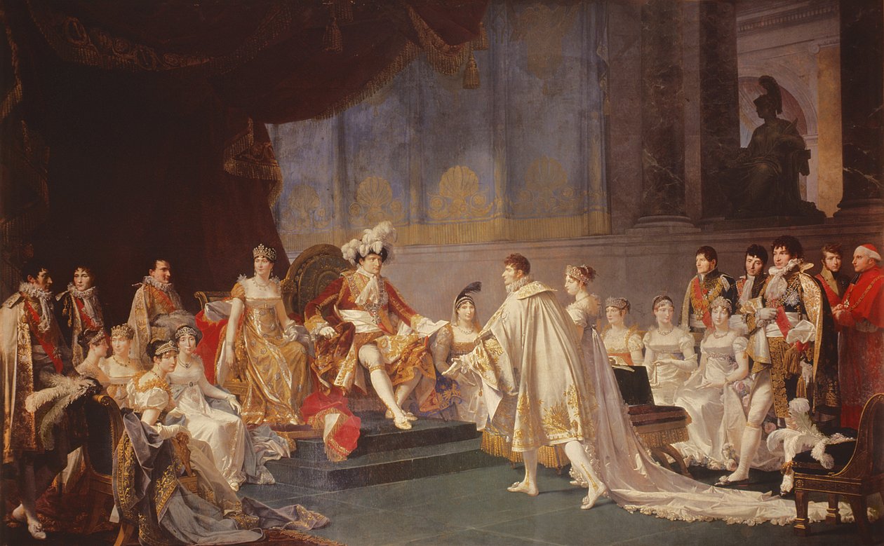 Jerome Bonaparte herceg és Catharina Frederica württembergi hercegnő eljegyzése Párizsban, 1807. augusztus 22-én alkotó: Jean Baptiste Regnault