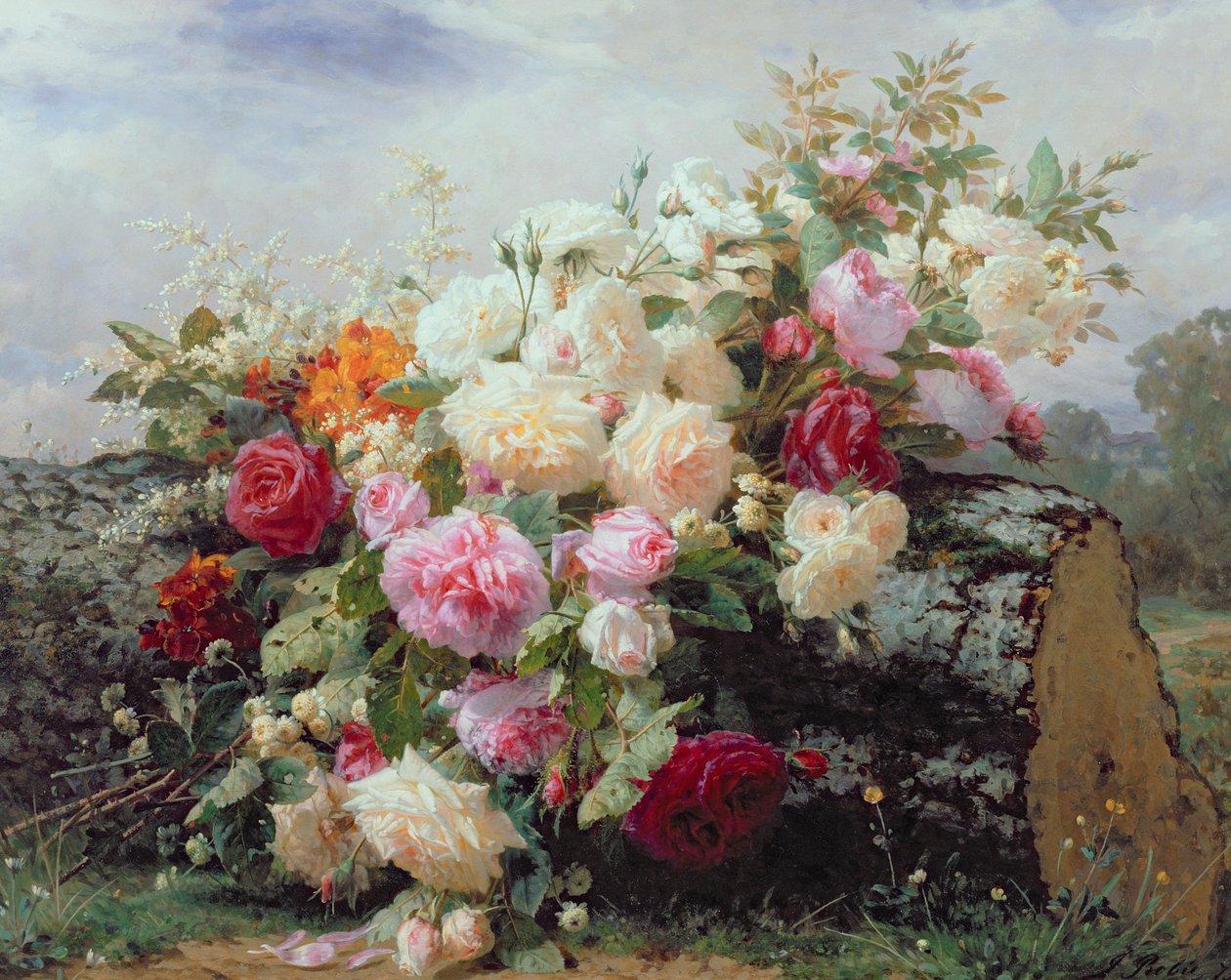 Csendélet virágokkal alkotó: Jean Baptiste Robie