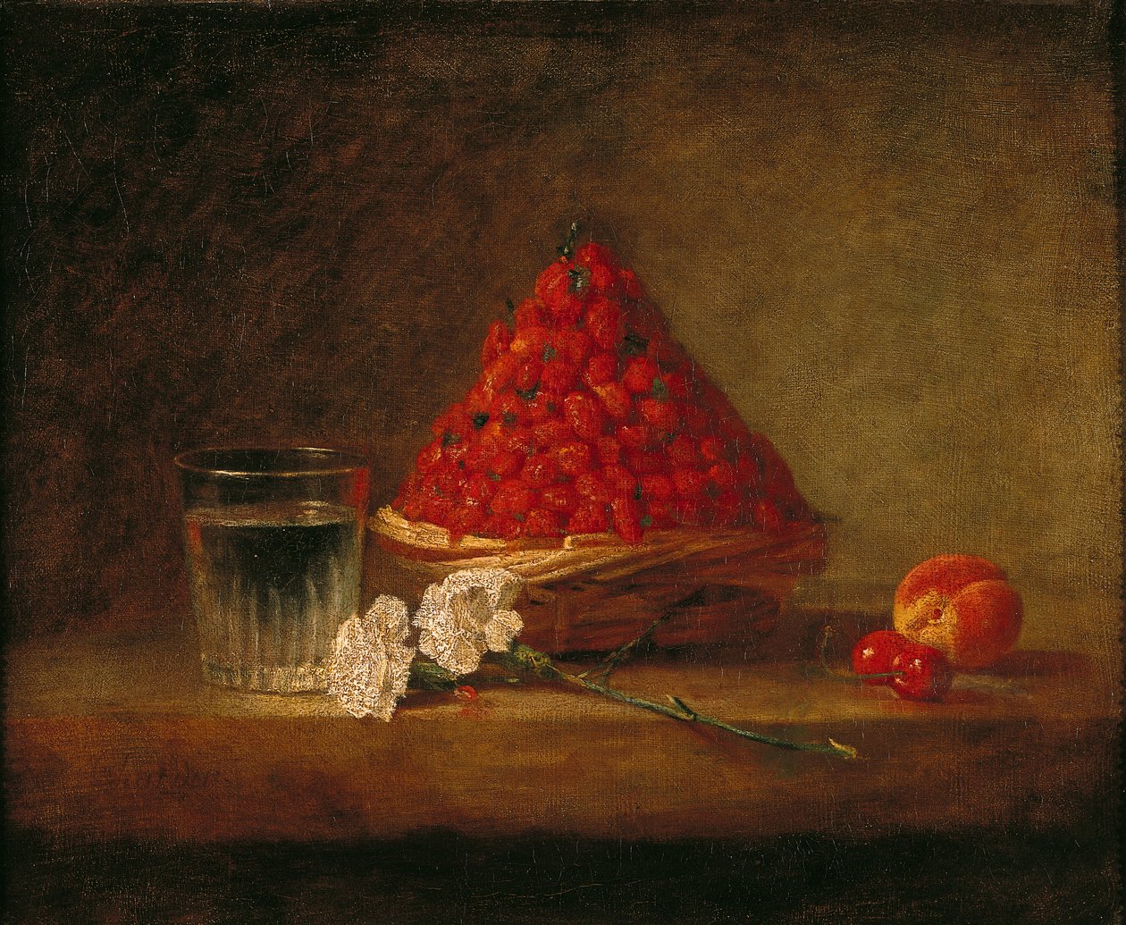 Kosár erdei szamócával, 1761 körül alkotó: Jean Baptiste Simeon Chardin
