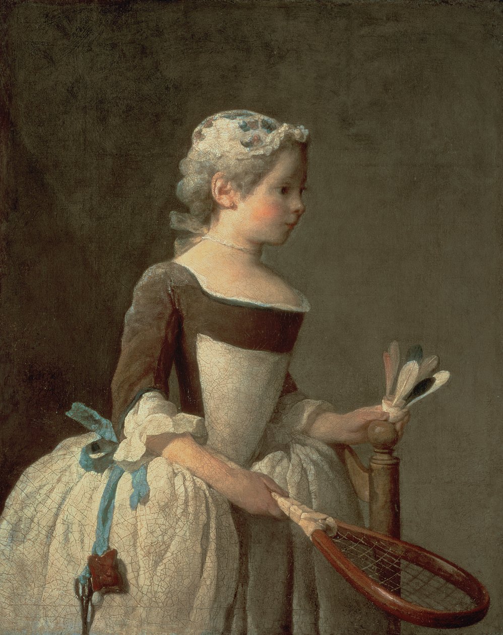 Lány ütővel és tollaslabdával alkotó: Jean Baptiste Simeon Chardin