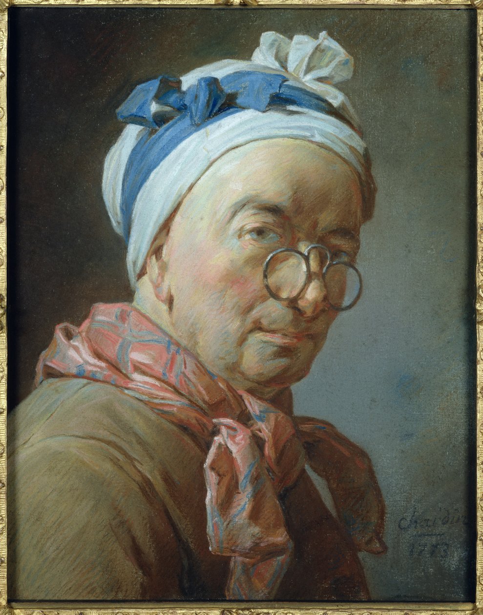 Önarckép szemüveggel, 1773 (pasztell, papír) alkotó: Jean Baptiste Simeon Chardin