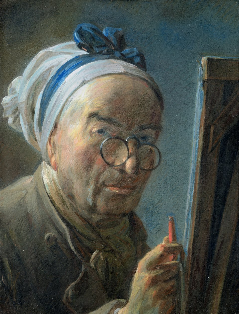 Önarckép festőállvánnyal, 1775-79 körül (pasztell) alkotó: Jean Baptiste Simeon Chardin