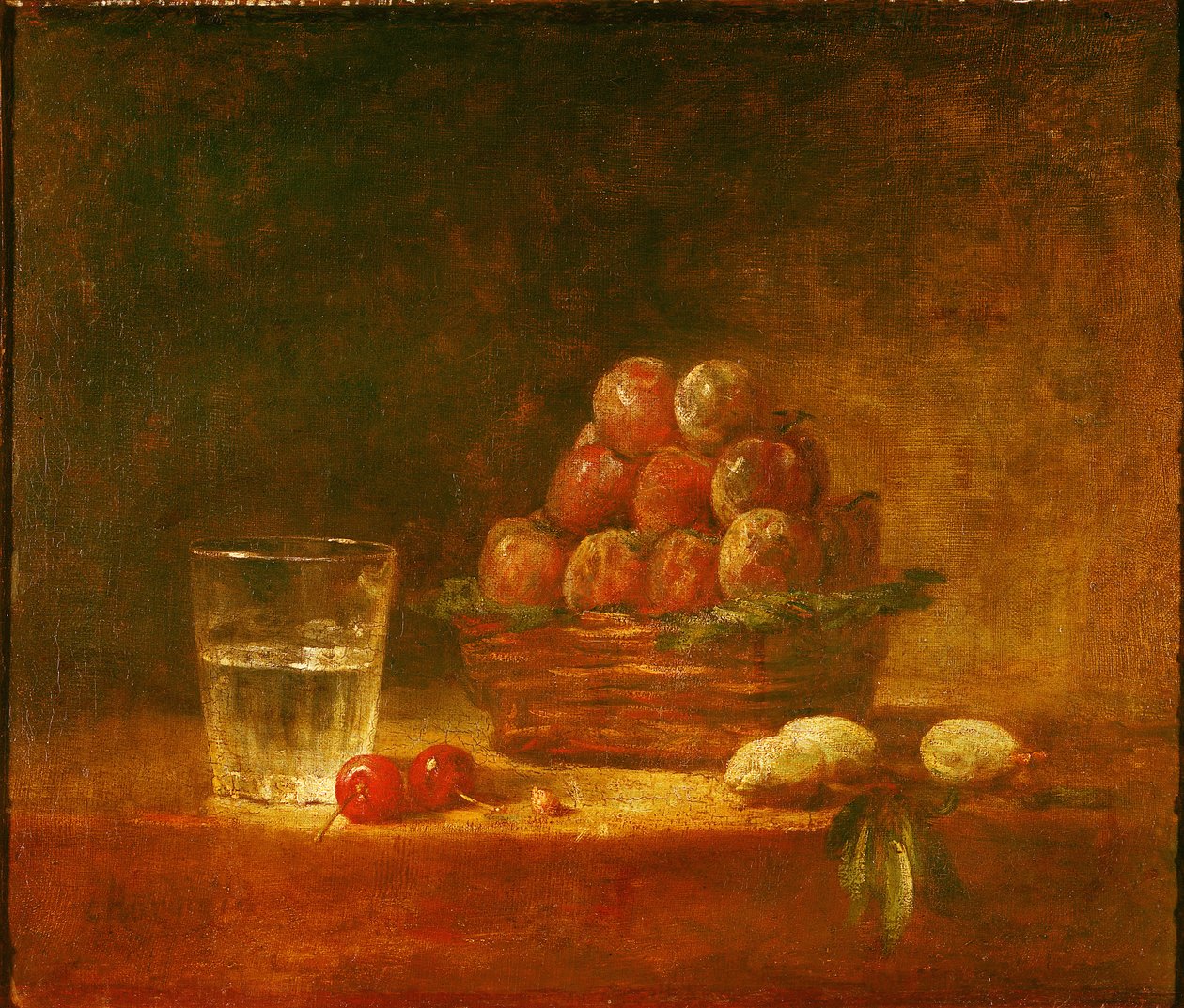 Gyümölcscsendélet és egy pohár, 1759 alkotó: Jean Baptiste Simeon Chardin