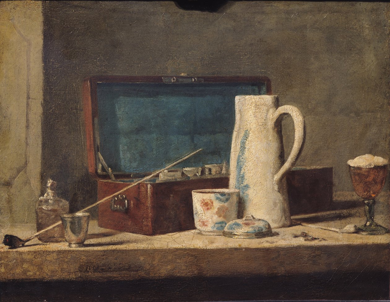 Csendélet csövek és egy ivópohár alkotó: Jean Baptiste Simeon Chardin