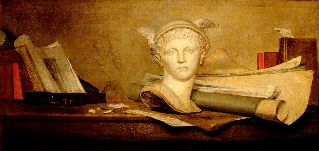 Csendélet a művészetek jellemzőivel, 1765-66 alkotó: Jean Baptiste Simeon Chardin