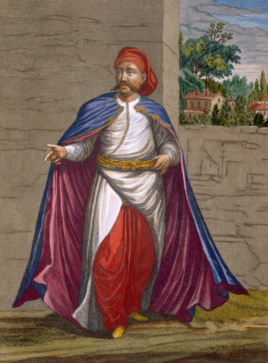 Egy kasszeki, 19. tábla Charles de Ferriol "A Levante különböző nemzeteit ábrázoló száz metszet gyűjteményéből", metszette Gerard Scotin (1671-1716), 1707-08. alkotó: Jean Baptiste Vanmour
