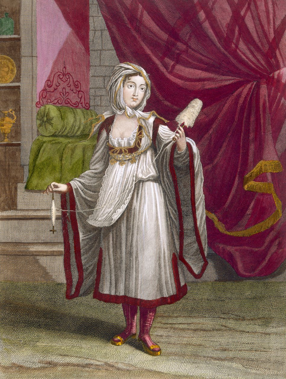 Lány Kimolosról, a Kikládok szigetéről, 1708 körül alkotó: Jean Baptiste Vanmour